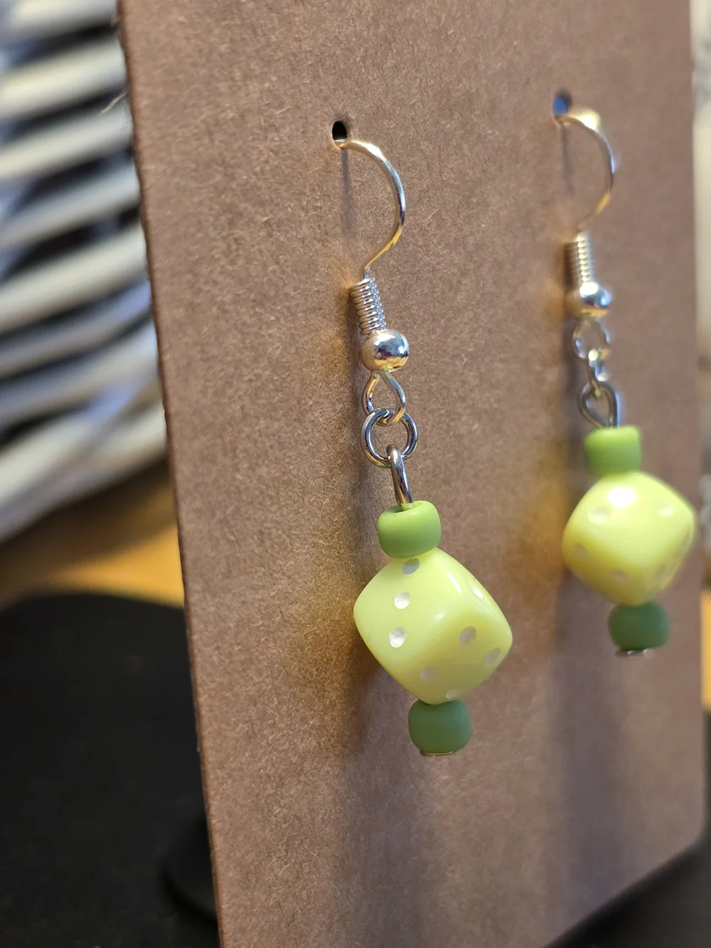 Dice Dangle Earrings Fun Novelty Indie Jewelry Handmade NWT